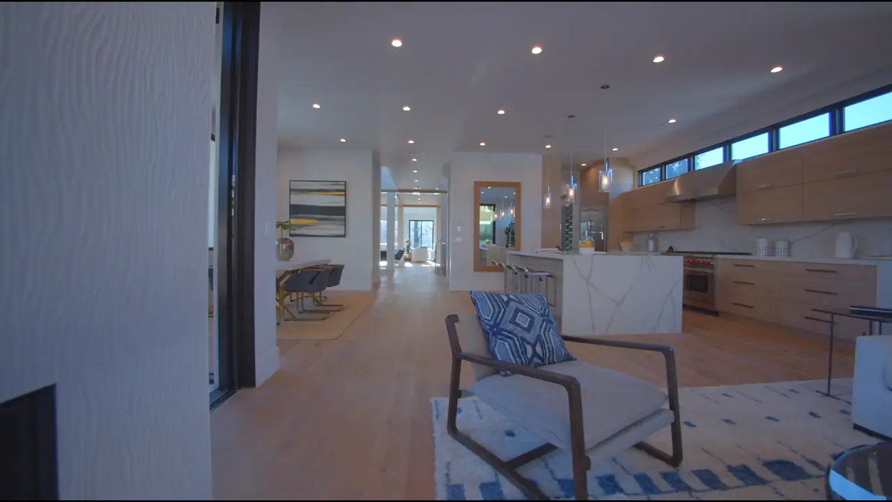Illustrative stock video of a walk through an open-plan apartment